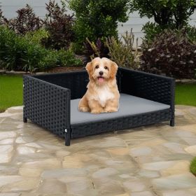 Rattan Dog Bed with Waterproof Soft Cushion for Medium Small Dogs Cats Rattan Dog Bed with Waterproof Soft Cushion for Medium Small Dogs Cats