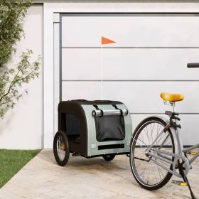 Pet Bike Trailer Gray and Black Oxford Fabric&Iron Pet Bike Trailer Gray and Black Oxford Fabric&Iron